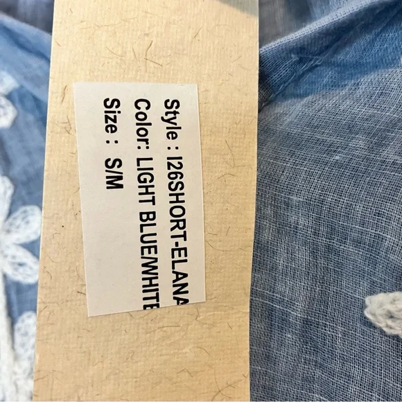 NWT DOLMA Floral Embroidered Blouse Blue with White Embroidery Size Small - Picture 3 of 12